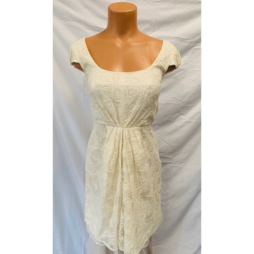 Cynthia Steffe Ivory Lace Cap Sleeve Dress